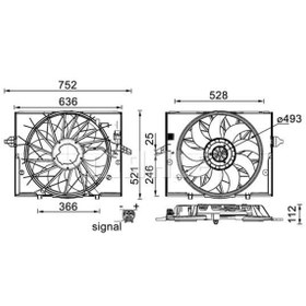 Resim BEHR MAHLE CFF336000S (8EW351104-451) Fan Komple ( BMW E60-E61-E63-E64-E65-E66 / M54-N52-N62 ) 17427514181 8EW351104451 (WP588934) 