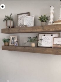 Resim Dekoratif Doğal Ahşap 2 Li 200 X 15 X 4 Cm Gizli Aparatlı Raf Ahşap 