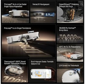 Resim Dreame 30.000 Pa Emiş Gücü ile Zahmetsiz Akıllı Üstün Temizlik, X50 Pro Ultra Complete Robot Süpürge,+ Dijital Radyolu Masasaati Hediye 