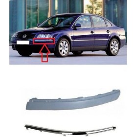 Resim Vassparts Volkswagen Passat B5.5 2001 - 2005 Ön Tampon Bandı Nikelajlı Sol Şoför Tarafı - 3B0807717D 