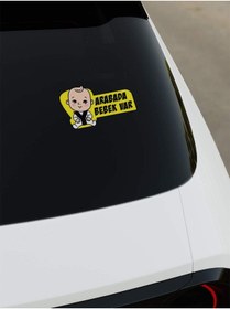 Resim OkyayWorks Arabada Bebek Var Dijital Baskı Sticker 