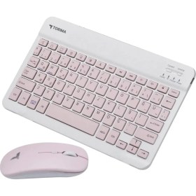 Resim Torima Bluetooth Kablosuz Klavye ve Mouse Seti Pembe Tmk-04 