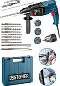 Resim STEİNER Alman 4000 Watt Profesyonel Kırıcı Delici Hilti Darbeli Matkap + 10 Adet Uç + Mandren 