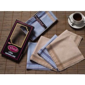 Resim Siyah Kutulu 42x42 Cm Düzine 12 Adet Kumaş Mendil-gm 07 Çok Renkli 