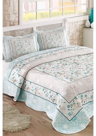 Resim Örtüm Nora Çift Kişilik Kapitone Yatak Örtüsü Takımı - Mavi 