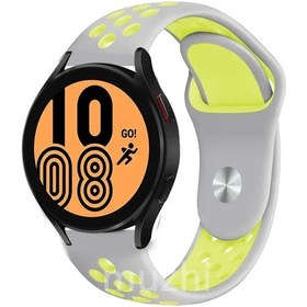 Resim Samsung Galaxy Uyumlu Watch İçin Spor Kordon 5-pro-4-klasik/aktif 2 40mm 44mm 45mm 2 Silver Yellow 20mm Watch Band 