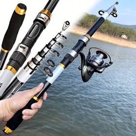 Resim Teleskopik Olta Kamışı - Hızlı Uçlu, Taşınabilir Katlanabilir Karbon Fiber Saplı ve Kaymaz EVA Tutma Yeri ile Ağır Hizmet Tipi Ultra-Hafif Sazan Balıkçılık Çubuğu - Tatlısu/Tuzlu Su Balıkçılığı İçin Uygun - Spinning Makaralarla Uyumlu - Yeni Başlayanlar ve Profesyonel Balıkçılar için İdeal 