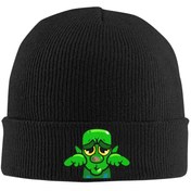 Resim Erkek & Kadın Ağlayan Goblin Bere - Yeşil ve Siyah İfadeli Emote Tasarımı, Green Face Baskılı Unisex Sonbahar/Kışlık Sıcak Örgü Şapka, Rahat Esnek Fitli Erkek ve Bayanlar için Royal Shock Hatler, Çekici Oynayabilen Karakter Deseni, Erkekler için bere 