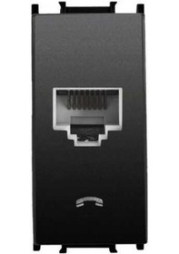 Resim Panasonic Modüler Siyah Nümeris Telefon Prizi Cat-3 Altlık+kapak 1m - Wvtt14024bl-tr 