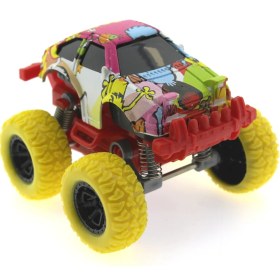 Resim Die Cast Çizgi Film Desenli Sarı Teker Araba 