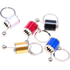 Resim By Nevser® Hareketli Araba Vites Anahtarlık Altı Hız Manuel Vites Dişli Shifter Topuzu Metal Anahtarlık 