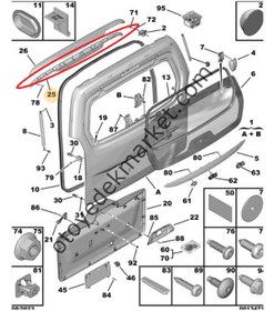 Resim Opel Combo (2019-2023) Bagaj Kapak Cam Perdesi (Orijinal) 