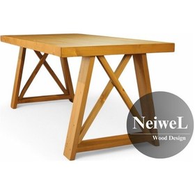Resim Neiwel Paes Doğal Ahşap Toplantı Masası x 80 x 200 Açık Ceviz 