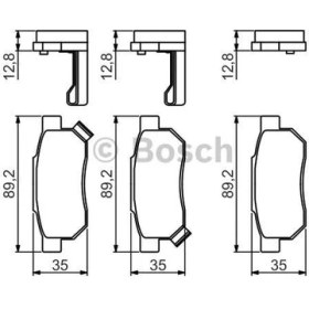 Resim Bosch Fren Balatası Arka 89Mm Civic VI 1.4 I 95 