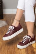 Resim Deery Hakiki Nubuk Bordo Sneaker Kadın Ayakkabı 