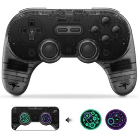 Resim 8Bitdo Pro 2 Bluetooth Controller Nintendo Switch Kablosuz Oyun Kolu , PC, MacOS, Android, Steam & Raspberry Pi Transparan Siyah 