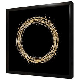 Resim Siyah Altın Halka Çerçeveli Mdf Tablo-172165 