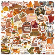 Resim 50 Adet Sonbahar Temalı PVC Sticker - Şükran Günü, Scrapbooking, Laptop, Şişe, Çanta, Parti Dekorasyonu, Planlayıcı ve Günlük Aksesuarları için Kabaçık Yaprak Dekalleri 