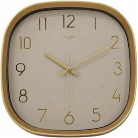 Resim Galaxy Premium Serisi Abs Kasa Duvar Saati Oval 30 Cm Gold Renkli Modern Kadran Gold - Beyaz 