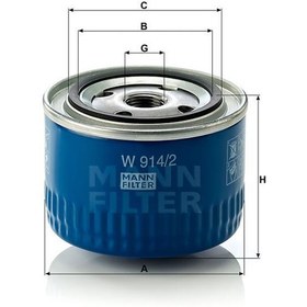Resim (MANN W914/2) YAĞ FİLTRESİ RENAULT R 9 1.4 60HP 12/81-12/89 