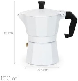 Resim Porsima MNB05742-1 Ocaküstü Moka Pot 3 Fincanlık Alüminyum Kahve Espresso Cezvesi Beyaz 150ml 