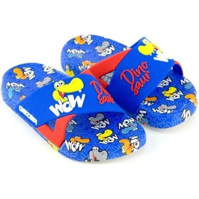 Resim Gezer Kız Çocuk Yazlık Rahat Taban Dino Ev Bahçe Banyo Havuz Plaj Günlük Terlik Mavi 