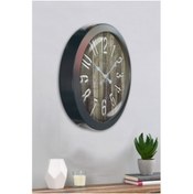 Resim Bahat Salon Ofis Duvar Saati Gri Metal Çerçeve 36 Cm 