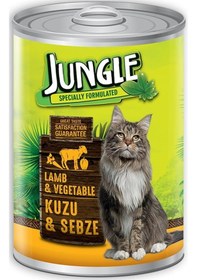 Resim Jungle Kuzu Etli ve Sebzeli Konserve Yetişkin Kedi Maması 415 G 