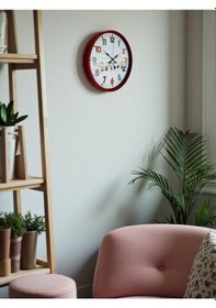 Resim 36 Cm Kırmızı Çocuk Odası Duvar Saati Açık 