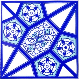 Resim Can Seramik 10x10 cm Cç-82 Kütahya Çini Karo 5'li 1 Paket 