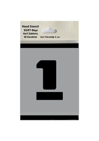 Resim Stencil Rakam Boyama Şablonu X057-sayı Rakam Yüksekliği 5 Cm 