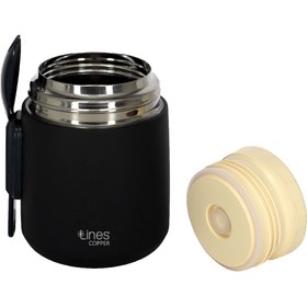 Resim Lines Cooper Go Isı Korumalı Paslanmaz Çelik Bej Yemek Termosu – Sızdırmaz Çelik Termos 