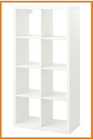 Resim Alony Home Kallax Açık Raf Ünitesi 8 Bölmeli 77 X 147 Cm Beyaz 