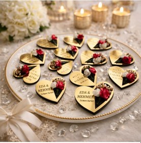 Resim Kalp Temalı Modern Magnet Şık Tasarım Çiçekli No 022 