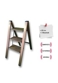 Resim Endokon Katlanır Şık Merdiven Bronz 3 Basamaklı - Alüminyum - Ev - Ofis Merdiveni Katlanır 
