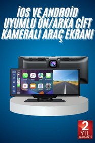 Resim 4K Ultra Araç İçi Ön ve Arka Kameralı Ekran HD 2 Kameralı Torpido Üstü Araç Multimedya 