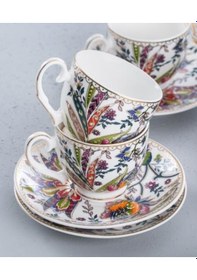 Resim Acar Kaira Çiçekli Motif Desen 6 Kişilik Porselen Fincan Takımı 5034 