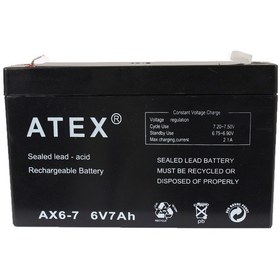 Resim Kuru Akü 6V 7A 15x9.2x3.3 Cm Atex AX6-7 