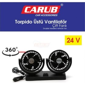Resim Carub Torpido Üstü Vantilatör Çift Fanlı 12V 