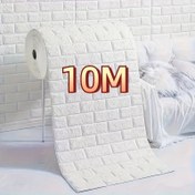 Resim 3D Tuğla Duvar Sticker, Kendinden Yapışkanlı Peel and Stick, Taş ve Ahşap Dokusu, Gerçekçi Desen, Ev Dekoru Kurulumu Kolay, DIY Duvar Oturma Odası Yatak Odası için, Vinil, Düz Eşleşme, 5m/10m Rulo 