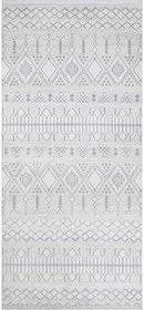 Resim Unnao Gri Geometrik Modern Geometrik Etnik Desenli Boho Makinada Yıkanabilir Hafif Hav Toz Vermez Leke Tutmaz Kaymaz Taban Dijital Makine Baskı Halı Oturma Odası Salon Yolluk Koridor Mutfak Halısı 