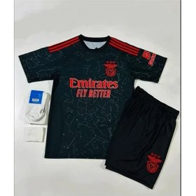 Resim Benfica 2024/25 Yeni Sezon Kerem Aktürkoğlu Deplasman Çocuk Forması 4'lü Set (BLACK)DAL99 