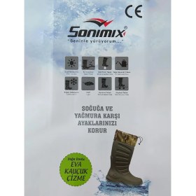 Resim Sonimix Eva Termal Avcı Çizme Haki -30 Derece Soğuğa Dayanıklı 