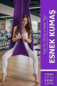 Resim Bundeba Yoga Fly Hamağı +Plus Esnek Hamak, Antigravity Askılı Yoga Denge Spor Aleti 