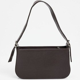 Resim Lovelystore Düz Baget Astarlı 3 Gözlü Basic Omuz Çantası 27x15 Acı Kahverengi 
