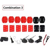 Resim Kombinasyon 3-tuyu Gopro Aksesuarları Için 4 Yollu Pikap Düğme Dağı Hero987 6 5 Djı Osmo Eylem Sjcam Ekenotorcycle Kask Çene Braketi 