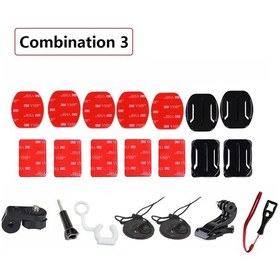 Resim Kombinasyon 3-tuyu Gopro Aksesuarları Için 4 Yollu Pikap Düğme Dağı Hero987 6 5 Djı Osmo Eylem Sjcam Ekenotorcycle Kask Çene Braketi 
