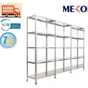 Resim Mekoraf 43 X 93 5 Katlı 2 Metre 3 Ünite Çelik Raf 