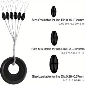 Resim 30 Adet (5 Set) Ağır Hizmet Kauçuk Balıkçılık Şamandıra Durdurucu - Kaymaz Hat Durdurma Boncukları, Trolling ve Tatlısu/Tuzlu Su Balıkçılığı İçin - 5.26mm-1.62cm Çapında Uyumlu - Dayanıklı Balıkçı Hattı Ayraçlar & Organizatörler, Akıcı Tasarım, Yüksek Kalite Yapım, Profesyonel Balıkçılar İçin 