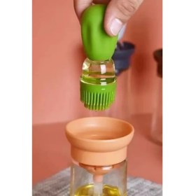 Resim Royaleks Hazneli Silikon Uçlu Cam Yağdanlık Sirke Yağ Yumurta Ve Sos Fırçası Asorti 